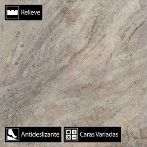 Porcelanato New Slate Gray Antideslizante 8Caras Rectificado 62,5x62,5(1,97)